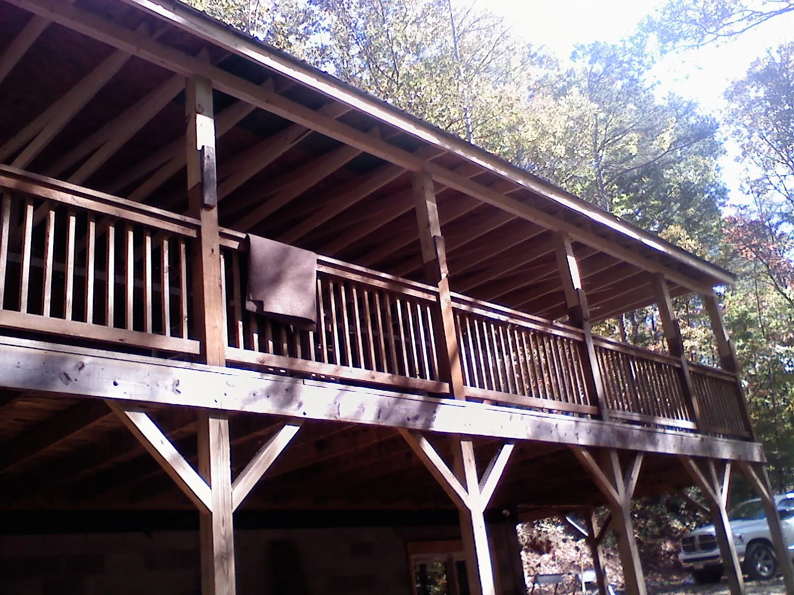 Timber framing under a new elevated porch and deck — Roof Leak Repair in Anna by Roofing Brothers